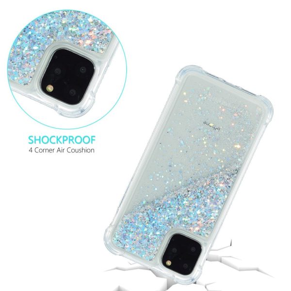 iPhone 12 Pro Max Plastik Cover m. Glitter - Gennemsigtig   Sølv Online