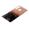 Samsung Galaxy A21 Fleksibel Plastik Cover m. Marble Print - Bronze   Sort Marmor For Discount