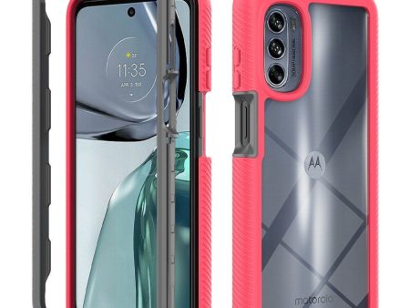 Motorola Moto G62 Håndværker Cover m. Gennemsigtig Bagside - Rød Discount