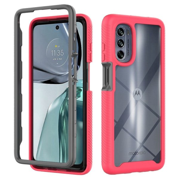 Motorola Moto G62 Håndværker Cover m. Gennemsigtig Bagside - Rød Discount