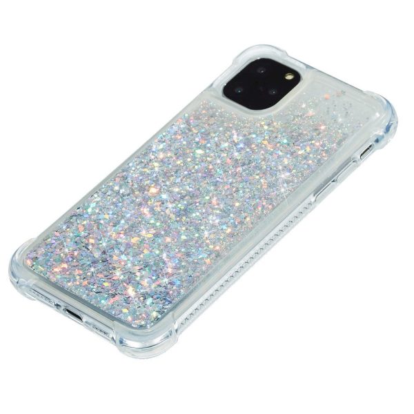 iPhone 12 Pro Max Plastik Cover m. Glitter - Gennemsigtig   Sølv Online