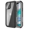 iPhone 12 Pro Max Vandtæt Håndværker Cover m. skærmbeskyttelse - Gennemsigtig   Sort For Discount