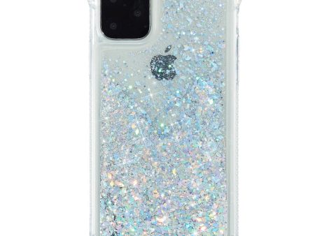 iPhone 12 Pro Max Plastik Cover m. Glitter - Gennemsigtig   Sølv Online