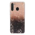 Samsung Galaxy A21 Fleksibel Plastik Cover m. Marble Print - Bronze   Sort Marmor For Discount