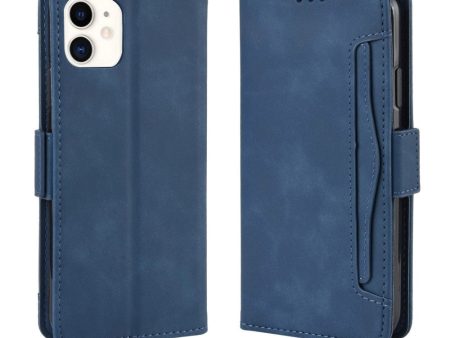 iPhone 12   12 Pro Blank Læder Cover m. Stor Pung - Blå Online Hot Sale