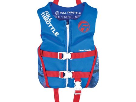 Full Throttle Child Rapid-Dry Flex-Back Life Jacket - Blue [142500-500-001-22] Online