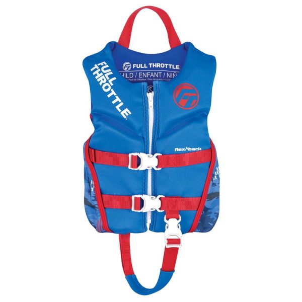 Full Throttle Child Rapid-Dry Flex-Back Life Jacket - Blue [142500-500-001-22] Online