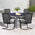 2 Pieces C-Spring Motion Patio Dining Chairs with Breathable Fabric-Black Supply