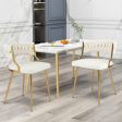 Upholstered Dining Chairs with Golden Metal Legs for Living Room-White Online now