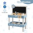 Kids Play Tool Workbench Set with 61 Pcs Tool and Parts Set-Blue on Sale