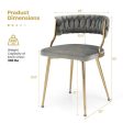 Upholstered Dining Chairs with Golden Metal Legs for Living Room-Gray Hot on Sale