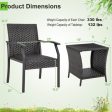 3 Piece Patio Wicker Chair Set with Quick-drying Cushions Discount