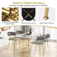 Upholstered Dining Chairs with Golden Metal Legs for Living Room-Gray Hot on Sale