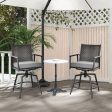 360 Degree Swivel Bar Stool Set of 2 with Metal Frame and PE Rattan Backrest-Black Supply