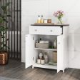 Freestanding Bathroom Floor Cabinet Storage Organizer with 2 Drawers-White Hot on Sale