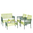 4 Piece Patio Round Wicker Conversation Set Online Sale