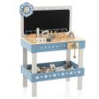 Kids Play Tool Workbench Set with 61 Pcs Tool and Parts Set-Blue on Sale