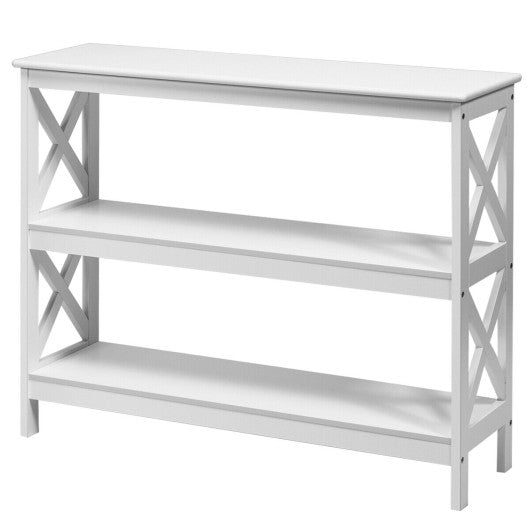 3-Tier Console X-Design Sofa Side Accent Table-White Sale