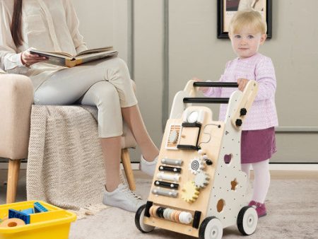 Wooden Baby Walker with Height Adjustable Handles For Sale