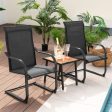 2 Pieces C-Spring Motion Patio Dining Chairs with Breathable Fabric-Black Supply