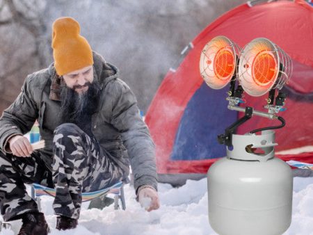 30000 BTU Dual Head Tank Top Outdoor Heater with 2 Burners Online now