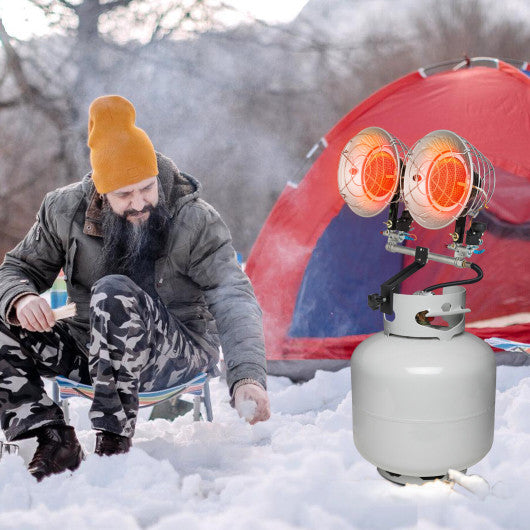 30000 BTU Dual Head Tank Top Outdoor Heater with 2 Burners Online now