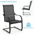 2 Pieces C-Spring Motion Patio Dining Chairs with Breathable Fabric-Black Supply