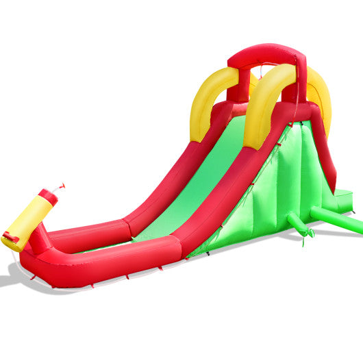 Inflatable Water Slide Bounce House with Climbing Wall Jumper and 480W Blower Online Sale