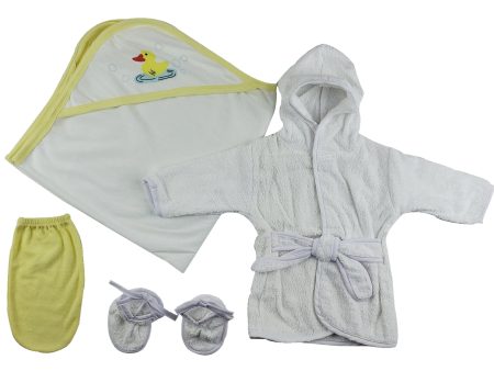 Infant Robe, Hooded Towel and Washcloth Mitt - 3 pc Set Sale