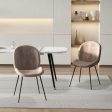 Set of 2 Armless Dining Chairs with Metal Base and Padded Seat-Coffee Fashion