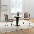 Set of 2 Armless Dining Chairs with Metal Base and Padded Seat-Coffee Fashion