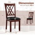 Set of 2 Dining Chair with Backrest and Padded Seat-Brown For Cheap