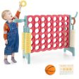 4-in-a-Row Connect Game with Basketball Hoop and Toss Ring-Multicolor Fashion