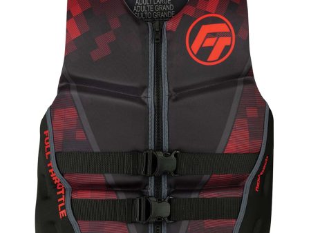 Full Throttle Mens Rapid-Dry Flex-Back Life Jacket - XL - Black Red [142500-100-050-22] Fashion