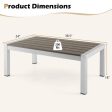 Modern Rectangular Patio Coffee Table with Plastic Wood Tabletop and Rustproof Aluminum Frame-Gray Hot on Sale