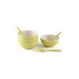 4 Small Bowls with Spoon set-Green by Peterson Housewares & Artwares Online now