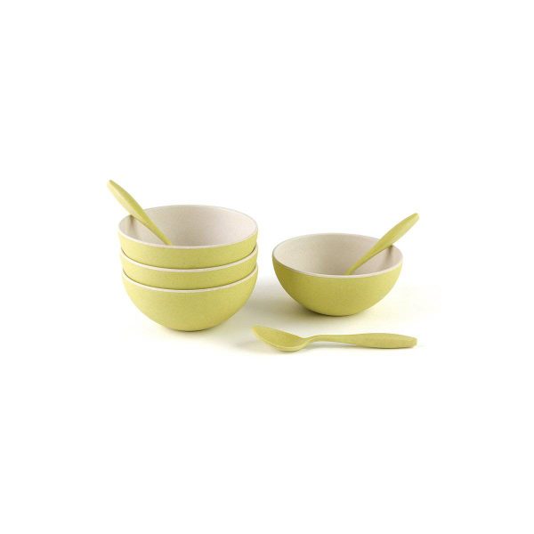 4 Small Bowls with Spoon set-Green by Peterson Housewares & Artwares Online now