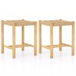 Dining Stool Set of 2 with Rubber Wood Frame-Natural Sale