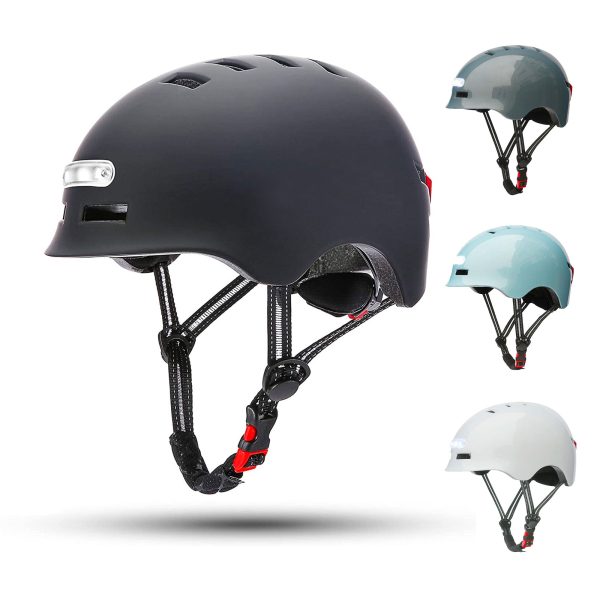 Bike Helmet with USB Rechargeable Lights by Happy EBikes Cheap