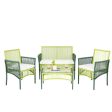 4 Piece Patio Round Wicker Conversation Set Online Sale