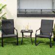 2 Pieces C-Spring Motion Patio Dining Chairs with Breathable Fabric-Black Supply